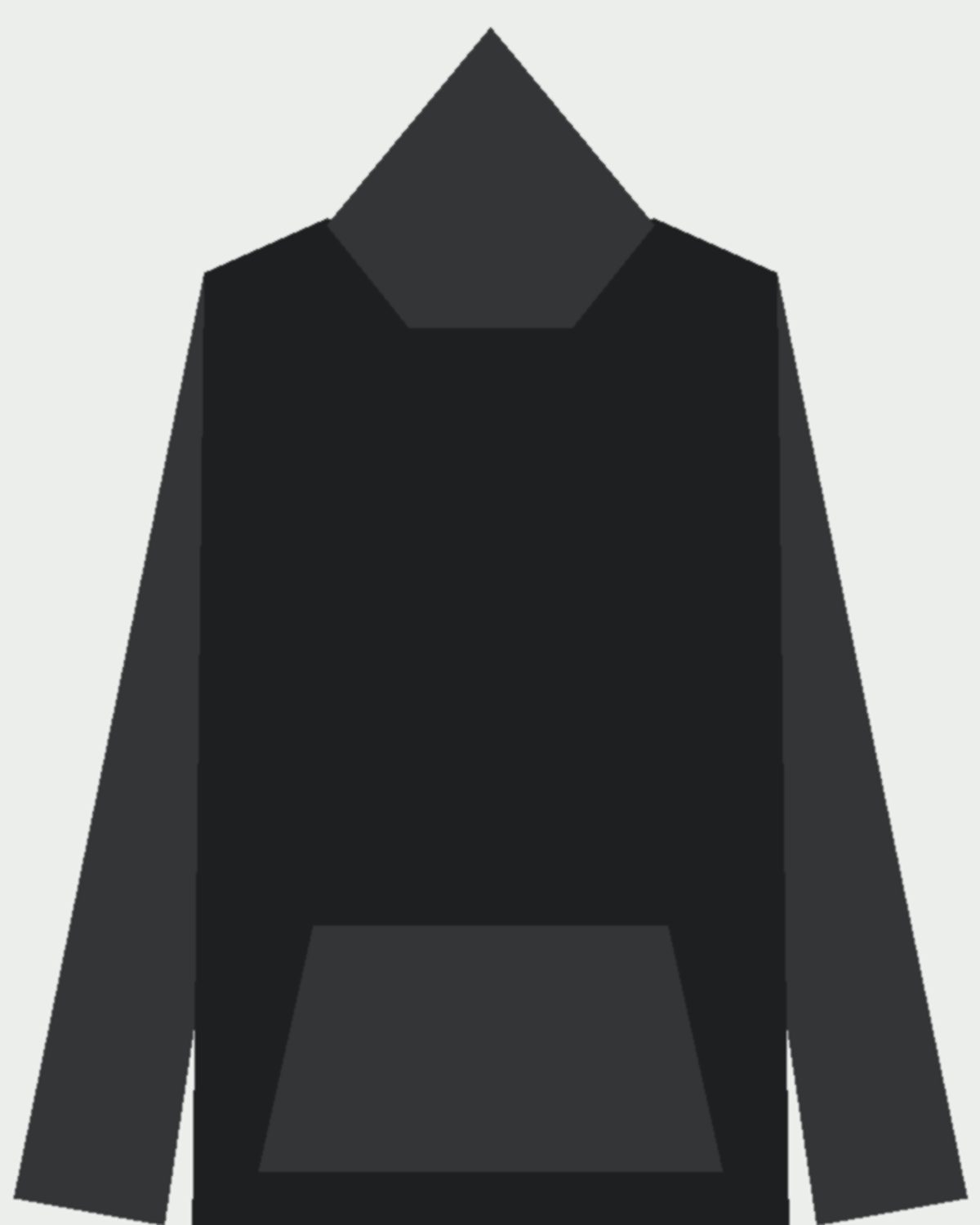 Midweight Pullover Hoodie in Black, fabric detail