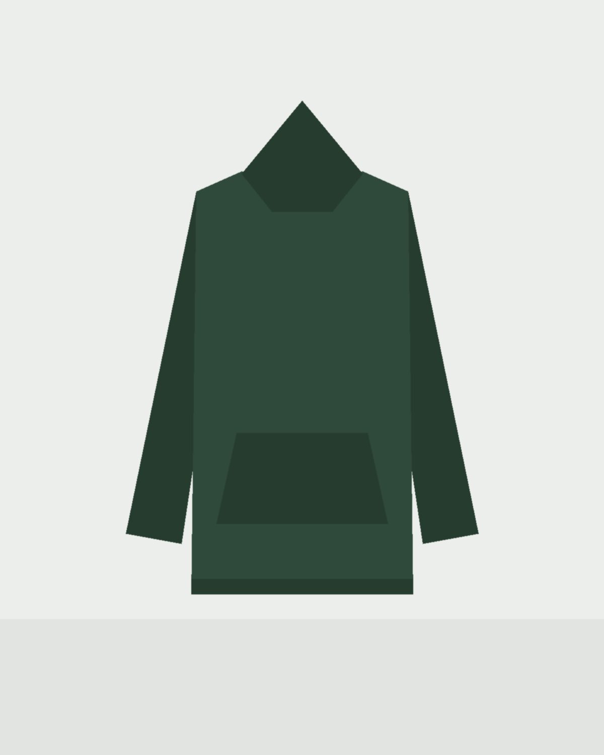 Midweight Pullover Hoodie in Forest, front